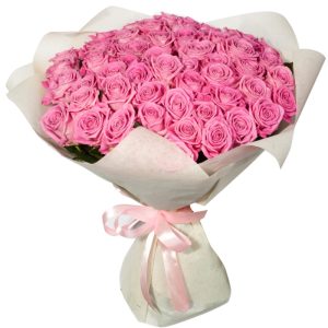 Шикарний букет із 51 рожевої троянди