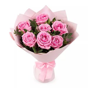 Букет із 7 рожевих троянд «Жаклін»