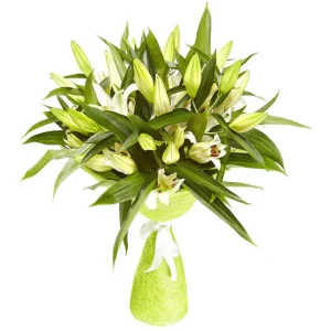 Букет із 9 білих лілій «Мілена»