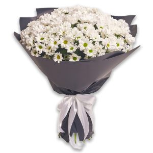 Букет із 21 білої ромашкової хризантеми