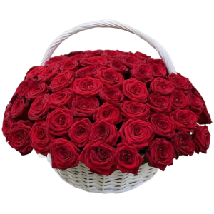 Кошик із 101 червоної троянди
