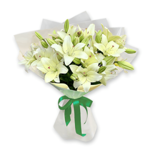 Букет із 11 білих лілій «Біле сяйво»