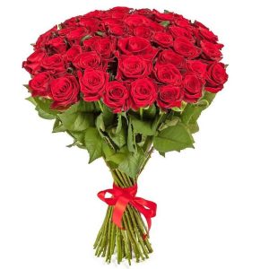 Букет із 45 червоних троянд