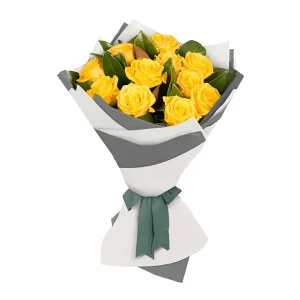 Букет із 11 жовтих троянд