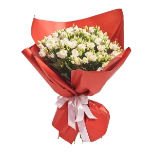 Букет із 21 білої еустоми