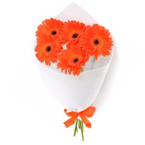 Букет із 5 помаранчевих гербер
