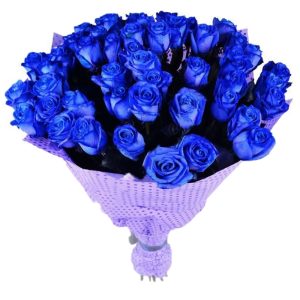Букет із 51 синьої троянди