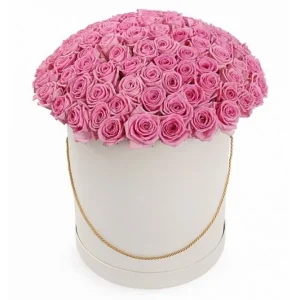 Композиція із 101 рожевої троянди в коробці