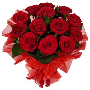 Букет із 15 червоних троянд