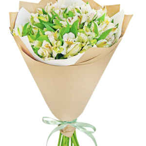 Букет із 5 білих альстромерій