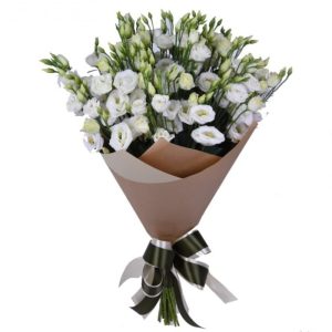 Букет із 13 білої еустоми