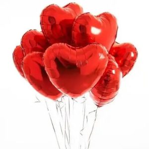 Композиція із 7 фольгованих кульок серце