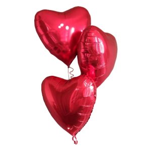 3 фольговані повітряні гелеві кулі в вигляді серця